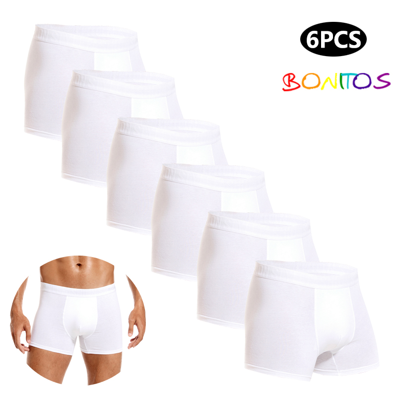 Boxer Brief Pack Cotton - 6 pezzi bianchi da uomo mutandine