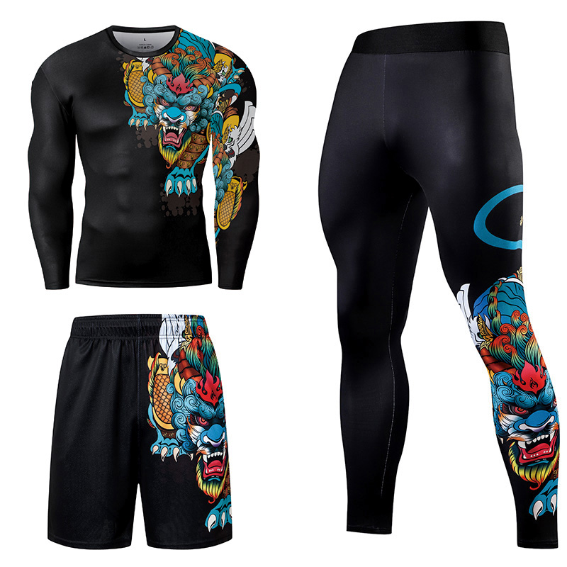 2/3PCS Uomini Jiu jitsu Tuta C - Compression Long Pant recensione e prezzo